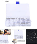 Top Notch Mini Self Tapping Screws With Rounded And Countersunk Cross Heads Crafted From Durable Stainless Steel Awesome For Patching Up Phones Tablets And Glasses Without Any Headaches Or Stripped Threads in a clear box showing 1000 pieces.