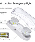 Heavy Duty Outdoor Emergency Light With Battery Backup And Hardwired Exterior Exit Fixtures, waterproof test button, ABS housing, LED bulbs.