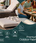 Three Piece Wicker Tufted Outdoor Cushion Set With All Weather Spun Fabric Water Resistant Cushions For Patio Furniture