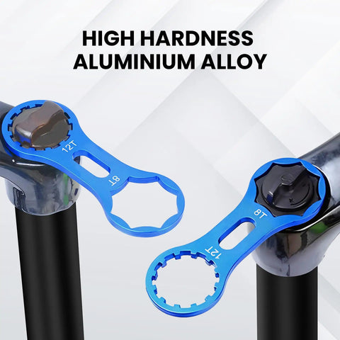 2 Pack Aluminum Alloy Fork Cap Wrench Set For Bikes Front Suspension Cap Tool Lightweight Built Tough Corrosion Resistant