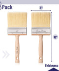 Deck Stain Brush Set 4 Inch 2 Pack With Wooden Handles Built For Smooth Even Stain Or Sealant Application On Wood And Deck Surfaces