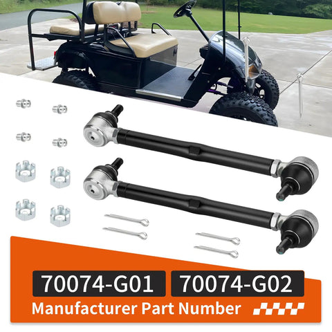 Two Piece Golf Cart Steering Tie Rod End And Shaft Kit For TXT Medalist Marathon 1994 2001 Fits Gas And Electric Carts Kickass Steering Upgrade For A Smooth Tight Ride And Long Lasting Performance, black tie rods and hardware