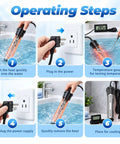 Operating steps for Portable Water Heater For Buckets And Tubs Featuring A Beefy 2000 Watt Immersion Design.