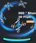 Beginner Friendly Mini Drone With One Button Takeoff And Altitude Hold, LED Lights For Night Fun, easy trick flying demo.
