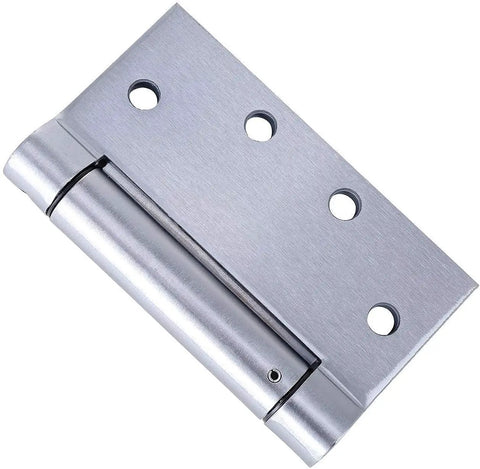 2 Pack 4.5x4 Inch Brushed Satin Chrome Self Closing Reversible Door Hinge, UL Listed, Heavy Duty, Commercial Spring Hinge
