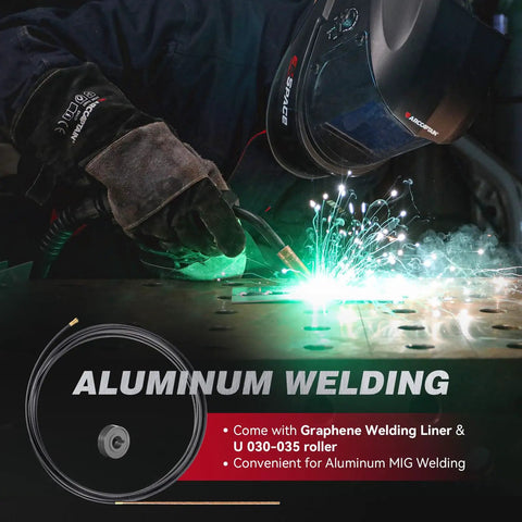 Person welding metal with Six In One MIG Welder 205A 120V 240V With APP Control For Home DIYers And Shop Projects Gas MIG Gasless MIG