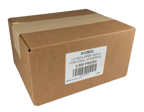 Open Seals For Steel Strapping Industrial Grade Box Of 1000 Seals For 3/8 1/2 5/8 And 3/4 Inch Steel Banding Clips Made In USA