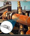 Heavy Duty 304 Stainless Steel Worm Gear Hose Clamp Strap Kit on large industrial ducting and pipes