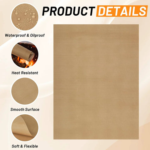 Nonstick PTFE Teflon Sheets For Heat Press 16x20, 10 Pack, waterproof, oilproof, heat resistant, smooth surface, soft and flexible.