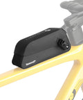 Slim Fit Bike Top Tube Bag Waterproof IPX4 Magnetic Closure Frame Pouch For Road And MTB With Dual Mounting Options 0.6L on bike frame