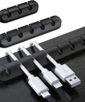 Three Pack Cable Holder Clips For Cord Management Self Adhesive Silicone Clips Keep Desktop USB Charging Cables Neat