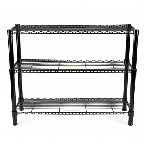 Heavy Duty Wire Shelving Units 36W By 14D By 32H Metal Storage Display Shelves With NSF Certification, 250 Lbs Per Tier Capacity, Rust Resistant Coated Finish, Easy Assembly For Garage Basement Workshop, Pro Grade Durable Steel Frame, black 3-tier open wire shelving