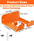 Heavy Duty Metal Weedeater Hanger Wall Mount for Garage Storage Two Pack, dimensions and installation screws shown