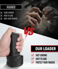 Comparison between hand loading and using 9mm Speed Loader For Quick Magazine Reloads Pain Free Handling