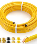 Half Inch CSST Gas Line For Natural Gas And Propane Flexible Corrugated Stainless Steel Tubing With PVC Jacket Brass Fittings Included