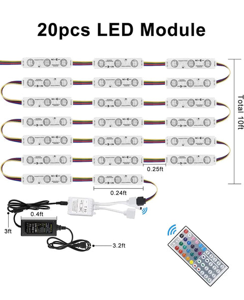 LED Window Lights For Storefront Advertising 12V 5050 RGB LED Modules 50ft Per Pack 5 Pack Bundle with remote control