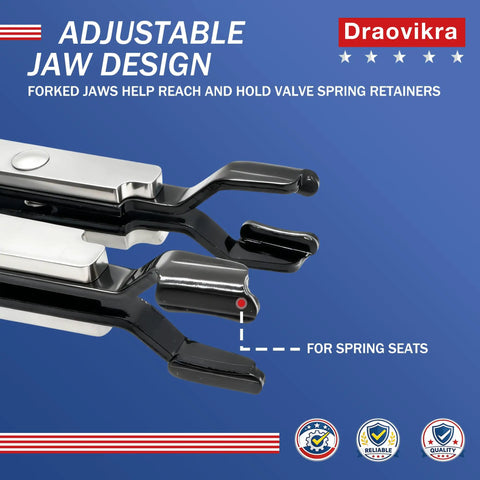 Adjustable jaw design on Valve Spring Compressor For Small Engines, Easy Manual Screw Tool For Lawn Mowers And Generators, Fits 750 174