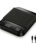 Digital Coffee Scale With Built In Timer 0.1g Precision To 3000g Rechargeable Espresso Scale shown with USB-C cable