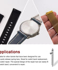 Rock Solid 24 Piece 23mm Quick Release Spring Bars Stainless Steel Watch Pin Set For Leather Rubber Strap Links with watch bands.