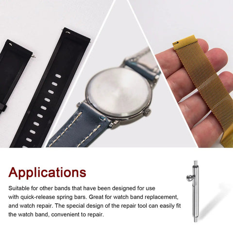Rock Solid 24 Piece 23mm Quick Release Spring Bars Stainless Steel Watch Pin Set For Leather Rubber Strap Links with watch bands.