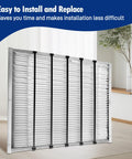 3 Pack 401 Replacement Filter For AprilAire 2400 And Space Gard 2400 Whole House Purifier MERV 10 Furnace Filter 16x25x6 Air Filter Captures Dust Lint Pet Dander And Other Allergens, shown with easy installation text.