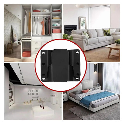 Built Tough Sectional Couch Connectors Universal Modular Sofa Interlocking Clips With Heavy Duty Screws in a living room.