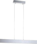32 Inch Brushed Aluminum Linear Pendant Light With Dimmable Integrated LED, Sleek Modern Ceiling Fixture for Kitchen Island And Dining Room