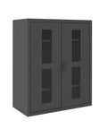 Beefy 12 Gauge Steel Lockable Storage Cabinet With Clear Lexan Doors And Adjustable Shelves, 24x48x66 in, heavy duty design