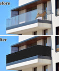 Outdoor Balcony Privacy Screen For Fences 3 By 16 Feet UV Resistant Shade Cover With Ties Durable HDPE Black Customizable Ideal For Decks And Patios All Weather Ready used on balcony