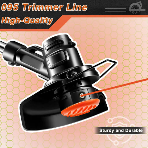 Beefed Up Heavy Duty 0.095 Inch Trimmer Line 880 Ft Reel Round Trimmer String Commercial Grade Cord For Most Gas Electric Cordless Trimmers Fits Wide Range Of Trimmer Models Durable Orange 3 Lb Pack For Pros And Home Use shown in a trimmer spool