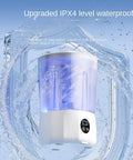 Ultra Compact Cordless Washing Machine With Rechargeable Battery And Three Gentle Wash Modes in a waterproof design with water splash.
