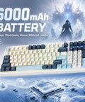 Game Ready Mechanical Keyboard Featuring Slick Tri Mode Wireless Bluetooth And 2.4GHz Setup For Lag Free Multi Device Pairing And A Rock Solid USB C Wired Backup For Gamers with 6000mAh battery