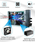 Open view of 30V 5A Adjustable DC Bench Power Supply with lower noise cooling fan and heat sink for prototyping and lab testing