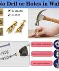 380 Pieces Self Drilling Drywall Anchors And Screws Set In Zinc Plated Steel Includes Five Sizes For Versatile Wall Fastening Easy Install No Drill Or Holes Required Gold And Silver Screws For Strong Reliable Mounts with hammer and drill