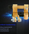 Heavy Duty Car Top Post Negative Battery Disconnect Switch 12V 24V Knife Blade Vehicle Battery Shut Off Isolator Universal Vertical Mount Brass Build showing durable brass construction.