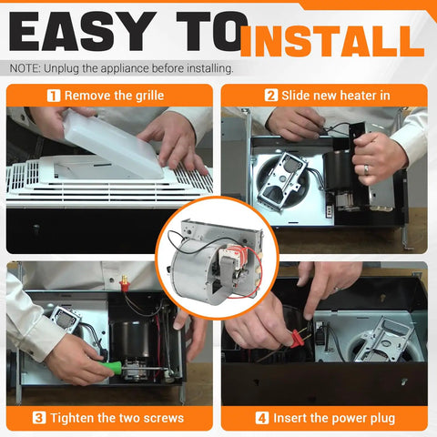Step-by-step installation of All In One Heater Motor Assembly For Broan NuTone Bathroom Exhaust Fans 655 656 658 659 695 Series