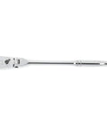 1/2 Inch Drive 84-Tooth Flex Head Teardrop Ratchet 17 Inch Long With Enclosed Head For Dirt Resistance, Bright Chrome Finish