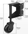 4 Inch Gate Wheels With Spring Loaded Caster And 360 Degree Universal Mount Plate For Wooden Fence And Metal Gates Heavy Duty