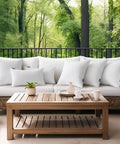 Pack of 2 16x16 Inch Outdoor Pillow Inserts Waterproof Decorative Throw Pillow Forms Square Lumbar Garden Cushions for Patio Sofa Couch Durable 380g High Density Fiber Fill for Plush Comfort on wicker couch