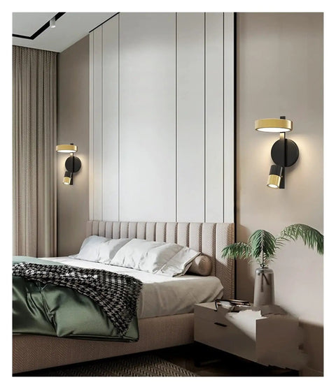 Straight Up Reliable Nordic Led Wall Sconce With Eye Friendly Glare Free Illumination And Seamless Three Color Adjustments For Bedroom Bedside And Hallway Vibes, modern design in stylish bedroom.