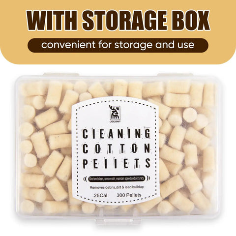 300 Count.25 Caliber Airgun Cleaning Pellets In Cotton Wool Felt For Safe Gentle Air Rifle Maintenance With Durable Storage Box