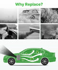 Diagram showing air pollution sources and air flow in cars for Engine And Cabin Air Filter Kit For 2010 To 2024 Toyota 4Runner And 2010 To 2023 Lexus GX460