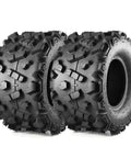 16x8-7 ATV Tire Set 6 Ply Tubeless Off Road Go Kart Mini Bike UTV 2 Pack, showing heavy-duty all-terrain tread design.
