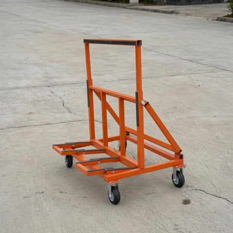 Folding Transport Cart Flatbed Hand Truck With Four Six Inch Swivel Casters Anti Slip Strips And Brake Control on concrete