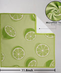 YUA microfiber cleaning cloth, green lemon pattern, 11.8 x 11.8 in, lint-free reusable