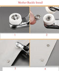 Colorful Snap Button Kit Set With 200 Sets, 5 Claw Buckles, 6 Inch Plier And Alloy Stick For Clothing, Leather Crafting, And Sewing Projects installation