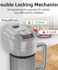 Close-up of double locking mechanism on the Retractable Baby Gate 33 Inch Tall Extends To 55 Inch Wide Mesh Safety Gate