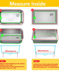 Illustration showing how to measure a sink for Dope Silicone Sink Protector Mats For Kitchen Sinks Anti Scratch Bottom Mats