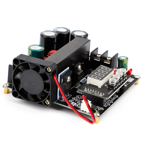 Beefed-Up 900W DC Boost Converter From 8-60V To 10-120V With 15A Output Step Up Regulator, LED display, cooling fan visible