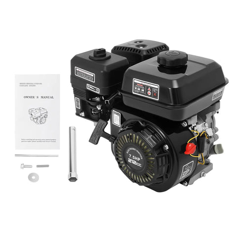 Beast 212cc Gas Engine With 7.5HP 3600 RPM OHV Air Cooled Pull Start Powerhouse with manual and parts for diverse equipment use